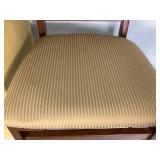 Two Pairs of Two Stakemore Wooden Folding Chairs with Fabric Seats