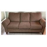 Tan Fabric Couch -(Match Set to Lot 34) -  Like New Condition - 37"H x 38"D x 79"W