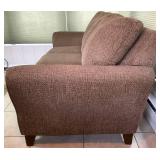 Tan Fabric Couch -(Match Set to Lot 34) -  Like New Condition - 37"H x 38"D x 79"W