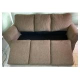 Tan Fabric Couch -(Match Set to Lot 34) -  Like New Condition - 37"H x 38"D x 79"W