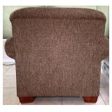 Tan Fabric Armchair and Ottoman (Match Set to Lot 33) - Like New Condition