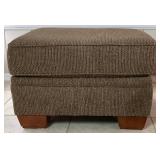 Tan Fabric Armchair and Ottoman (Match Set to Lot 33) - Like New Condition