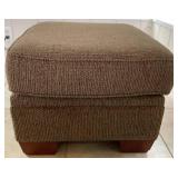 Tan Fabric Armchair and Ottoman (Match Set to Lot 33) - Like New Condition