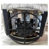 Neutral Colored Stripe Fabric Swivel Rocker - Like New Condition - 36"H x 33"D x 35"W