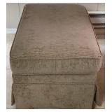 Tan Fabric Armchair with Matching Ottoman