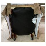 Tan Fabric Armchair with Matching Ottoman