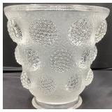 Antique Art Deco Signed Verlys Les Cabochen Berry Gems French Glass Vase- 1920