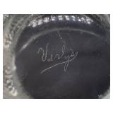 Antique Art Deco Signed Verlys Les Cabochen Berry Gems French Glass Vase- 1920