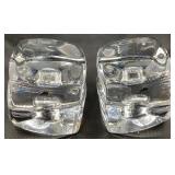 Pair of Signed Orefors Candle Holders - Made in Sweden