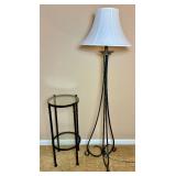 Wrought Iron Rowe Pottery Workshops Floor Lamp and End Table
