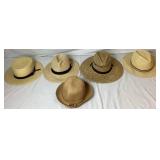 Straw Hat Bundle- Columbia - Size Large, San Francisco Hat - Size Medium, JHats - One size fits most, Vintage Straw Hat - 7 1/4, Trixie - No size