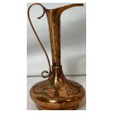 Set of 4 Etched Copper Ewer Vases