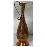 Set of 4 Etched Copper Ewer Vases