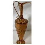 Set of 4 Etched Copper Ewer Vases
