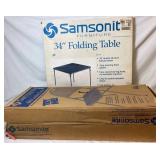 Set of 4 Samsonite Folding Chairs and 34" Square Folding Table