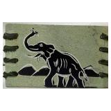 African Malachite Sculpture and Set of 6 Soapstone Coasters with Holder