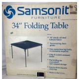 Set of 4 Samsonite Folding Chairs and 34" Square Folding Table