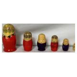 Two Sets of Hand Painted Russian Nesting Dolls