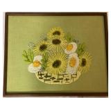 Vintage Framed Needlepoint and Crewel Embroidery Artwork