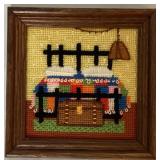 Vintage Framed Needlepoint and Crewel Embroidery Artwork