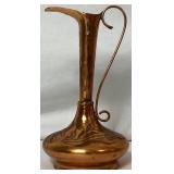 Set of 4 Etched Copper Ewer Vases