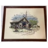 Vintage Framed Needlepoint and Crewel Embroidery Artwork