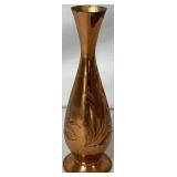 Set of 4 Etched Copper Ewer Vases