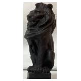 Bronze? St. Marks Winged Lion of Venice Statue and Chalkware Lion Figurine