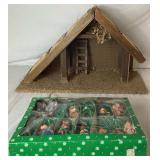 Vintage Nativty Scene Made in Italy for Gimbels - 12 figurines and Manager