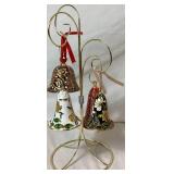 Vintage Cloisonne Enamel Bell Ornaments and Display