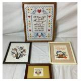 4 Needlepoint/Counted CrossStitch Pieces of Art