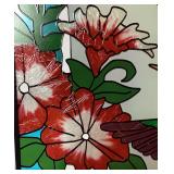 Hummingbird Stained Glass Artwork - 10.3 W x 16.25 H