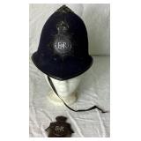 Vintage Bobby Metropolitan British Police Hat with Additional Hat Badge and Tricorn Wool Hat - Size Medium