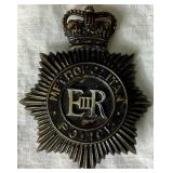 Vintage Bobby Metropolitan British Police Hat with Additional Hat Badge and Tricorn Wool Hat - Size Medium