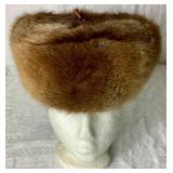 2 Vintage Fur Hats- Russian Style Fur Cap and Pillbox Fur Hat