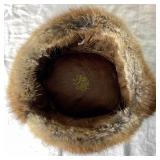 2 Vintage Fur Hats- Russian Style Fur Cap and Pillbox Fur Hat