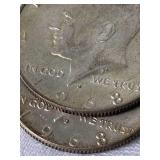 Collection of American Coins-Contains 6 Kennedy Half Dollars and 1 Eisenhauer Half Dollar