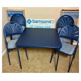 Set of 4 Samsonite Folding Chairs and 34" Square Folding Table