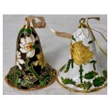 Vintage Cloisonne Enamel Bell Ornaments and Display