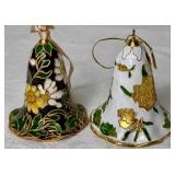 Vintage Cloisonne Enamel Bell Ornaments and Display