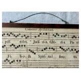 Antique Dual Sided Commune Apostolorum Gregorian Chant Music Sheets  (Rescued after WWI from Northern France)  - 12" W x 17.5" H 