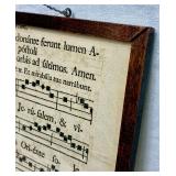 Antique Dual Sided Commune Apostolorum Gregorian Chant Music Sheets  (Rescued after WWI from Northern France)  - 12" W x 17.5" H 