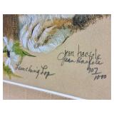 "Lunching Lop" Jean Haefele 907/1000 Signed Framed Art - 16.5" W x 13.5" H