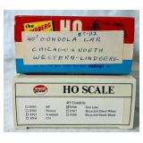 Collection of HO Scale Model Railroad Cars in Boxes - 12 cars