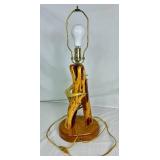 Antler and Log Lamp Handcrafted by Sonny
