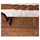 Pair of Antique Cast Iron Sad Irons - 22lb and 28lb with Twisted Handles