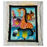 Unframed Tanzanian Tingatinga Painting - Artist Mode (?) - 11" x 14"