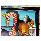 Unframed Tanzanian Tingatinga Painting - Artist Mode (?) - 11" x 14"