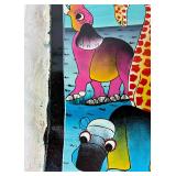 Unframed Tanzanian Tingatinga Painting - Artist Mode (?) - 11" x 14"