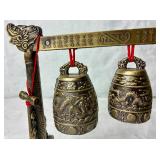 Vintage Solid Brass Chimes Five Belss Meditation Gong 11"